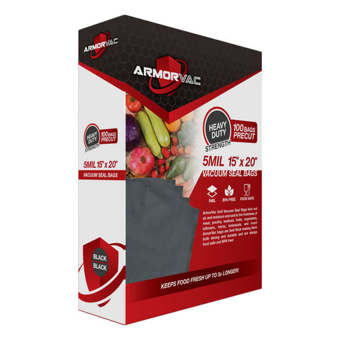ArmorVac 15"x20" 5mil Precut Vacuum Seal Bags All Black (100 Pack) product image 5