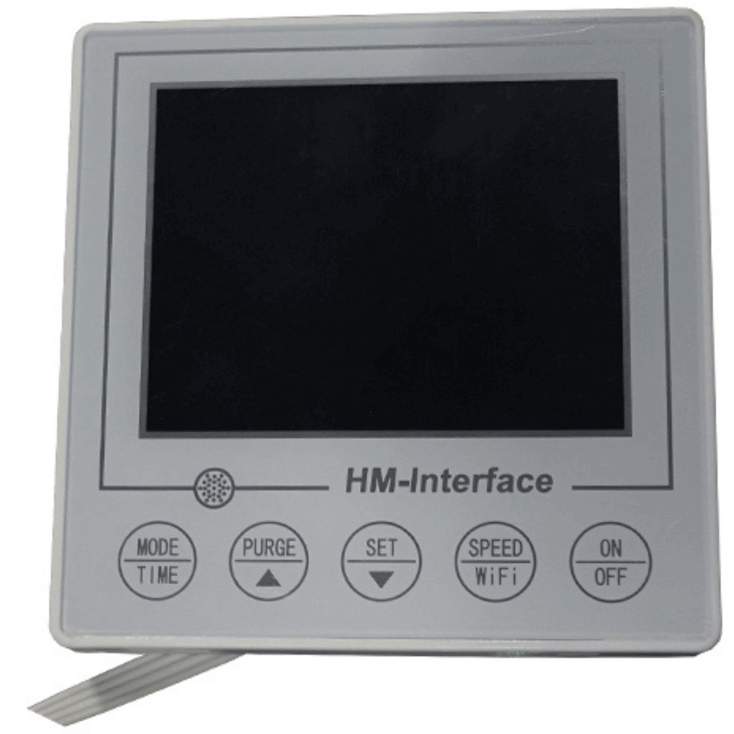 HM-Interface control panel with buttons for mode, purge, set, speed, and power settings.