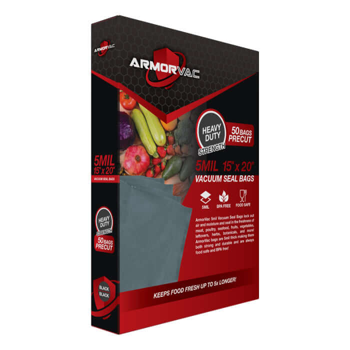 ArmorVac 15"x20" 5mil Precut Vacuum Seal Bags All Black (50 Pack) product image 5