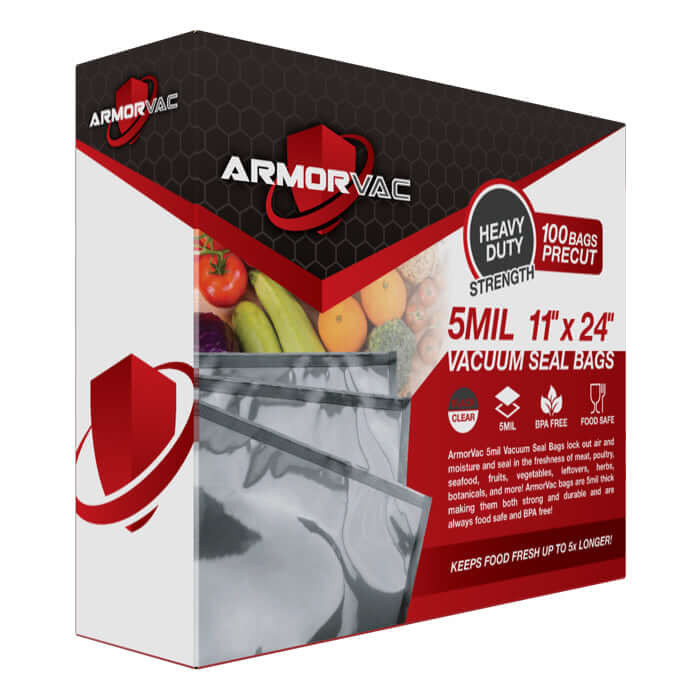 ArmorVac 11"x24" 5mil Precut Vacuum Seal Bags Black & Clear (100 Pack) product image 5