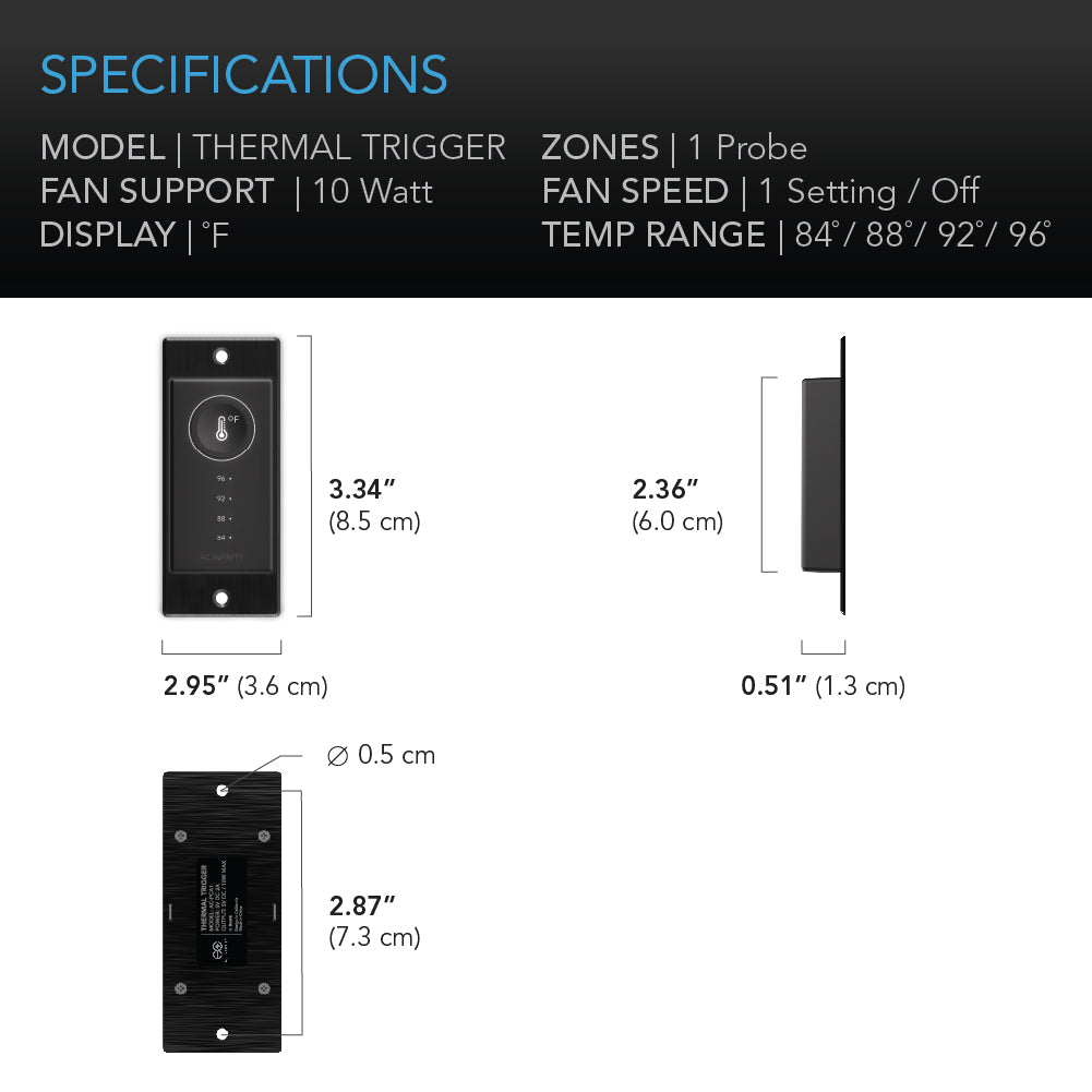 AC Infinity CONTROLLER 1 Pre-Set Thermal Trigger for USB Fans product image 5