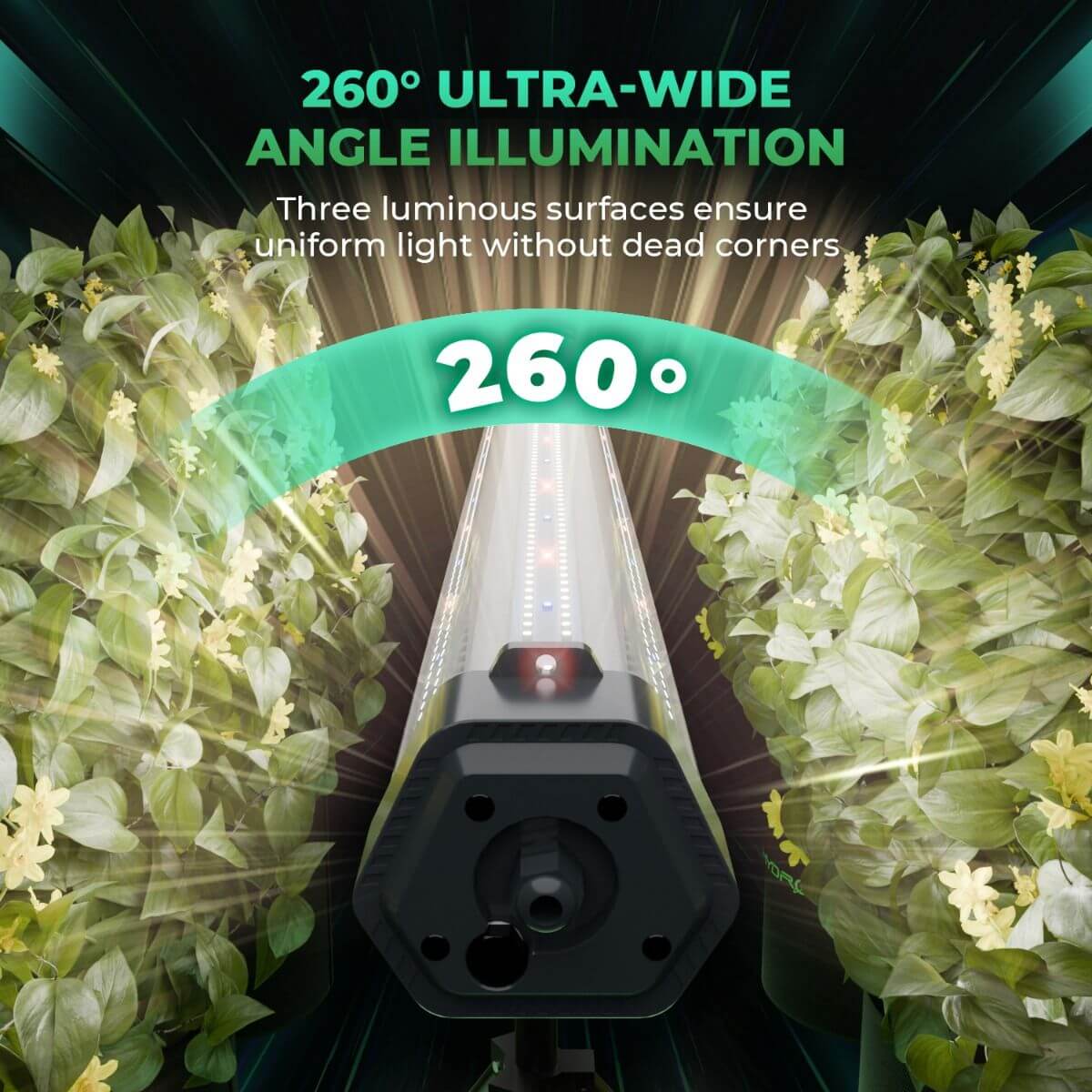 Mars Hydro ADlite-100 LED grow light with 260-degree ultra-wide angle illumination for optimal indoor gardening.