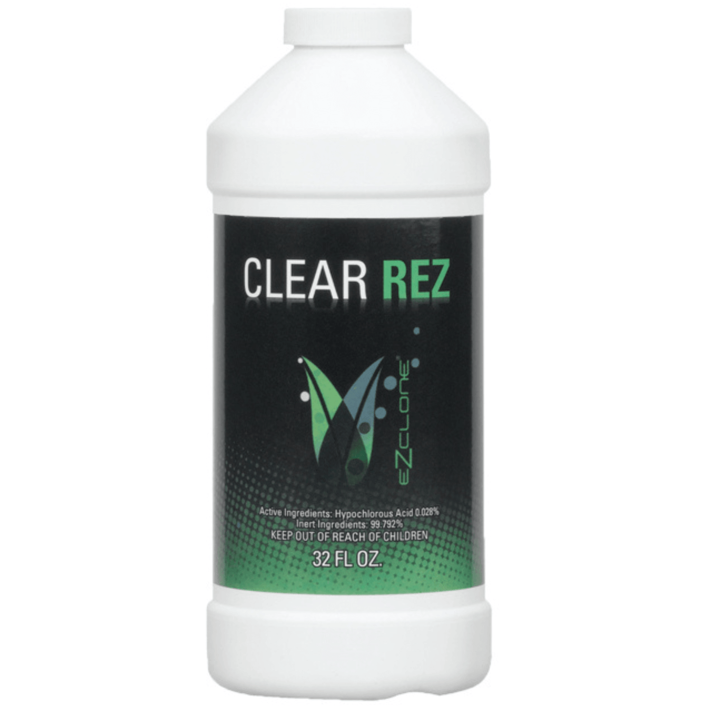 EZ-Clone Clear Rez 32 oz water treatment bottle for cloning systems.