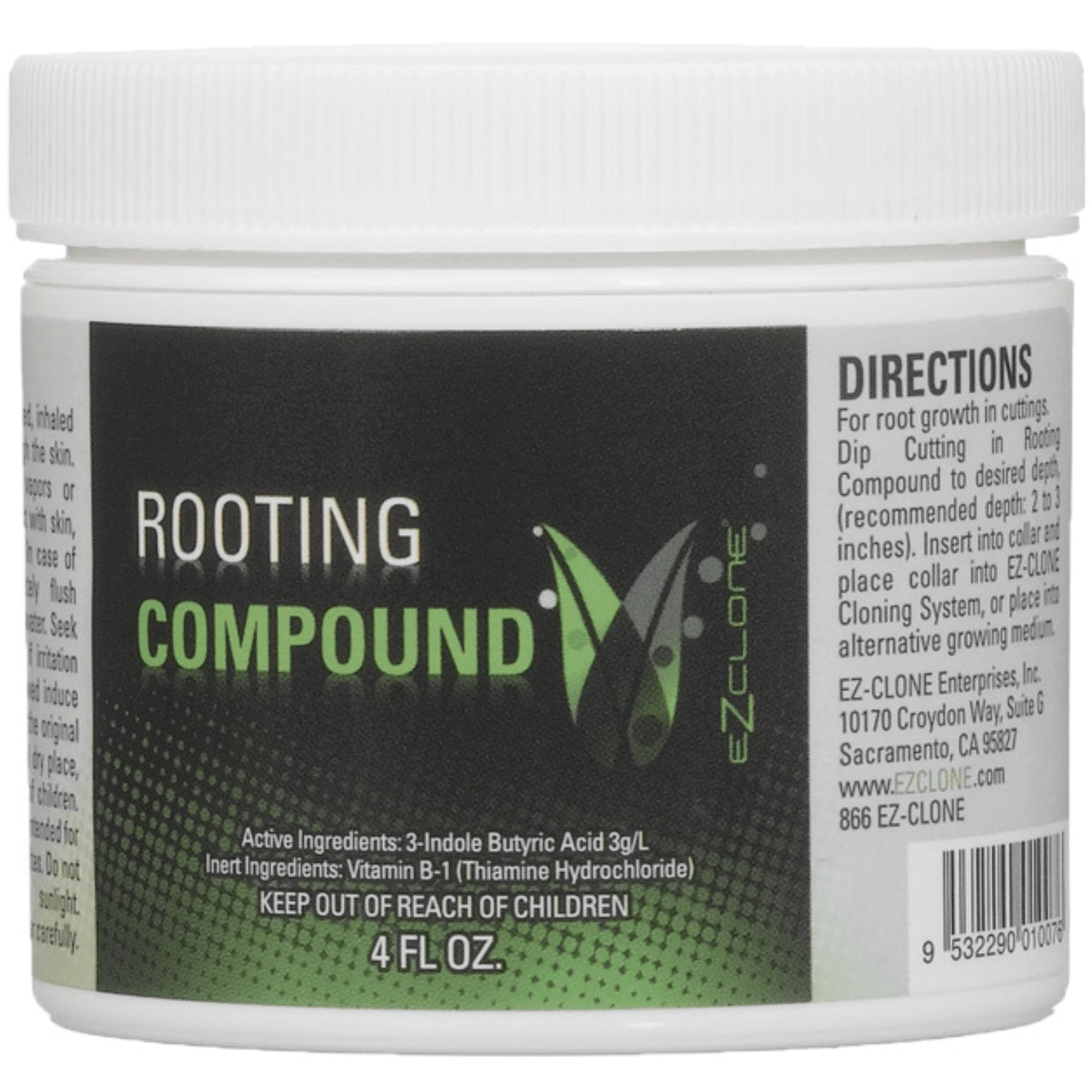 EZ-Clone Rooting Compound 4 fl oz jar for rapid root growth in softwood and hardwood cuttings.