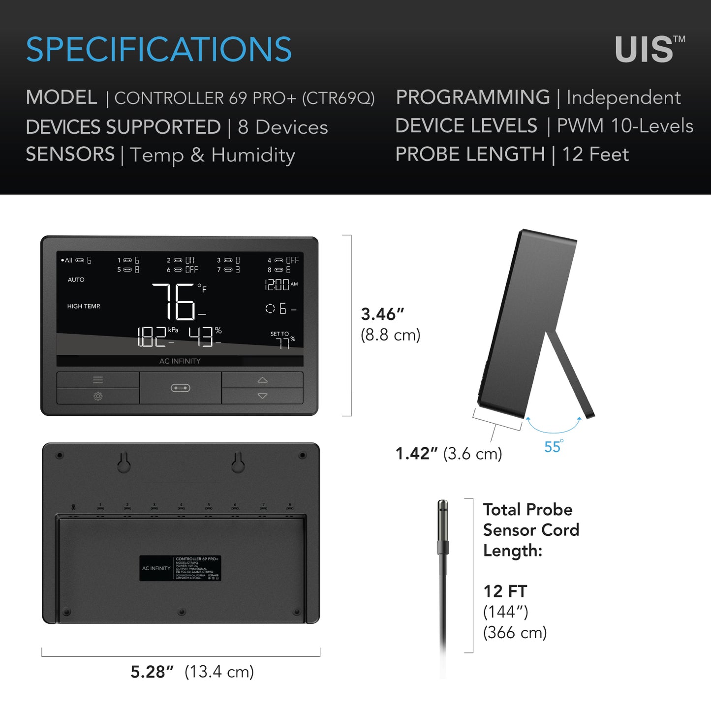 AC Infinity CONTROLLER 69 PRO+ Independent Programs for Eight Devices product image 6