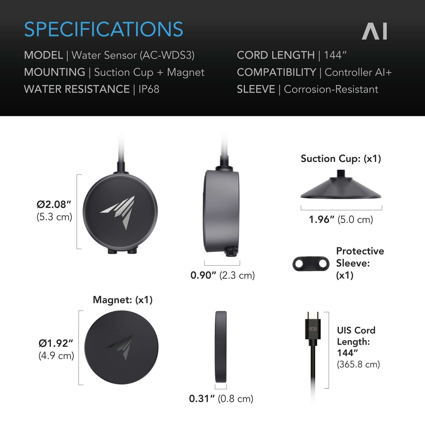 AC Infinity Water Sensor Exclusively for Controller AI+ Liquid product image 6
