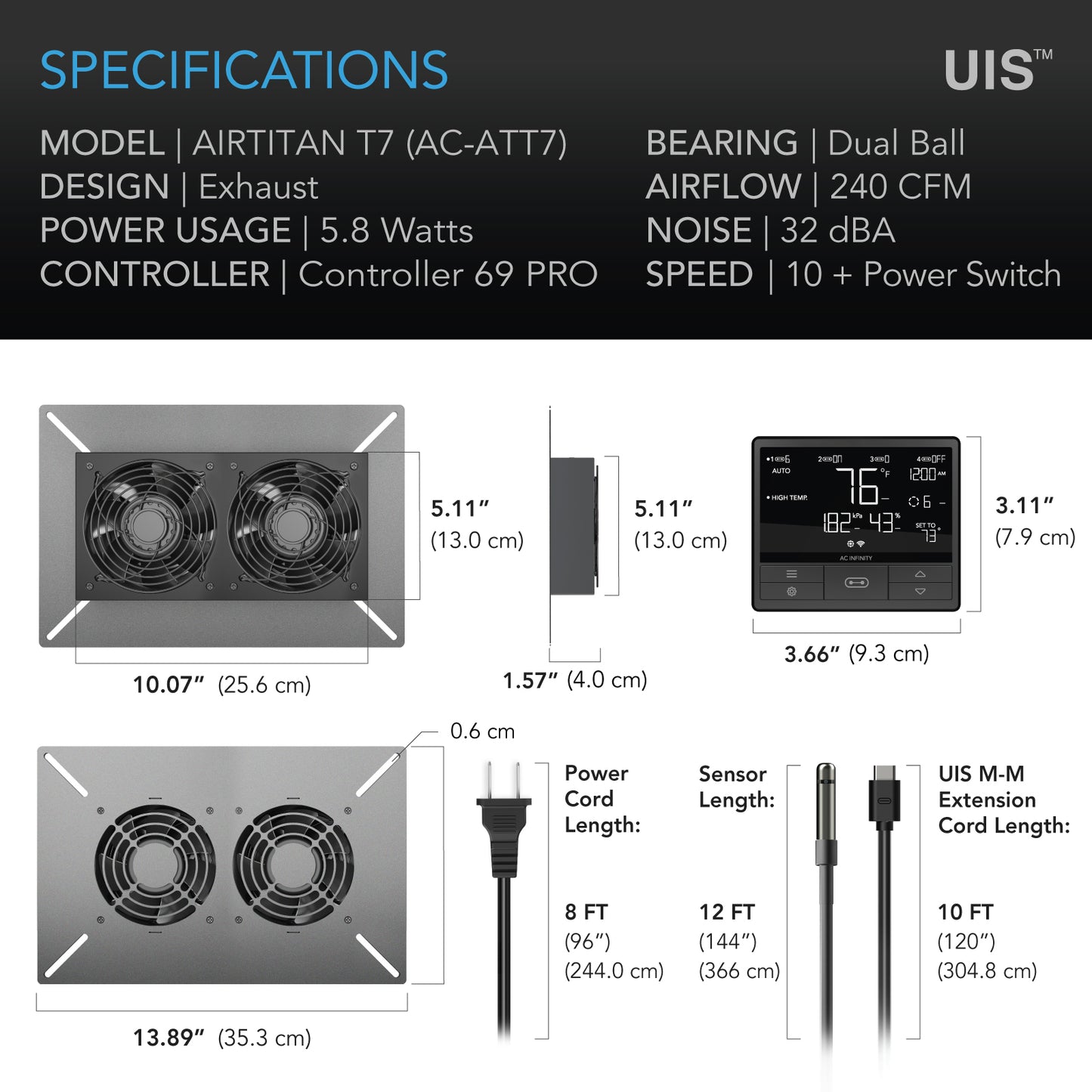 AC Infinity AIRTITAN T7 Crawlspace & Basement Ventilation Fan 12" product image 6