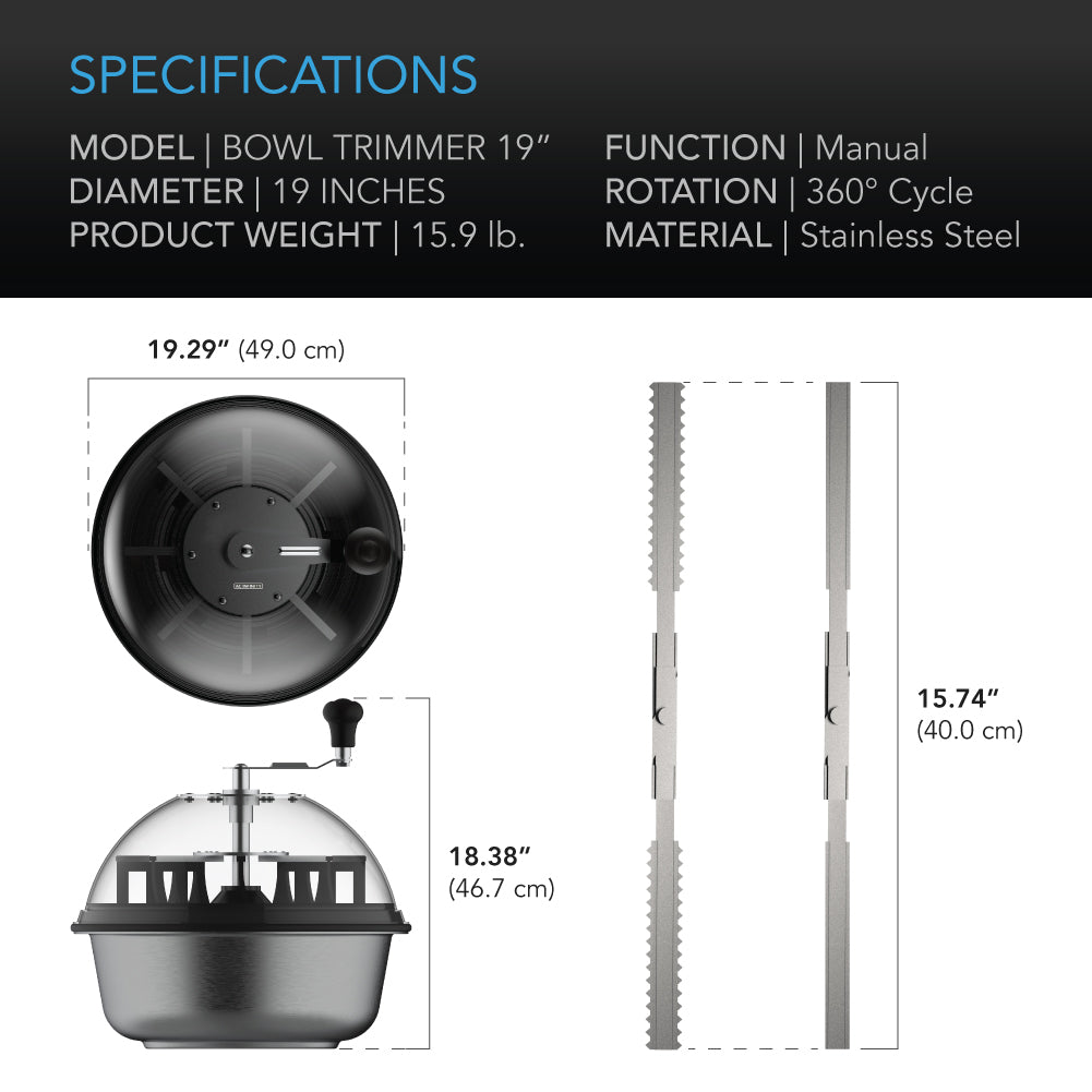 AC Infinity Bud Bowl Trimmer Twist Spin Cut w/ Clear Visibility Dome product image 6