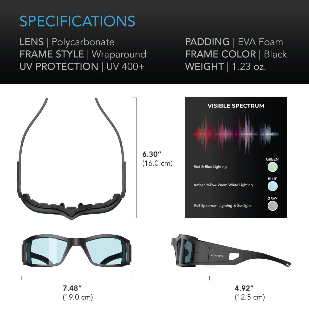 AC Infinity Grow Room Glasses w/ 3 Color Corrective Lenses product image 6