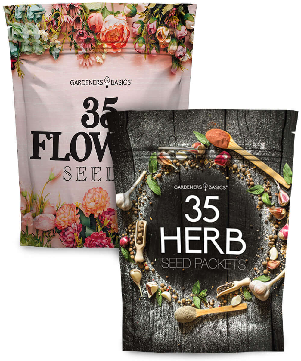 Gardeners Basics Gardening Gifts 70-Variety Seed Pack: 35 Herb & 35 Flower Seeds Plant Gifts For Sale
