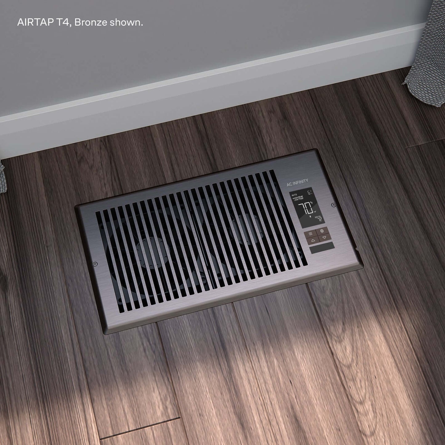 AC Infinity AIRTAP T4 Quiet Register Booster Fan System Brown Bronze product image 7