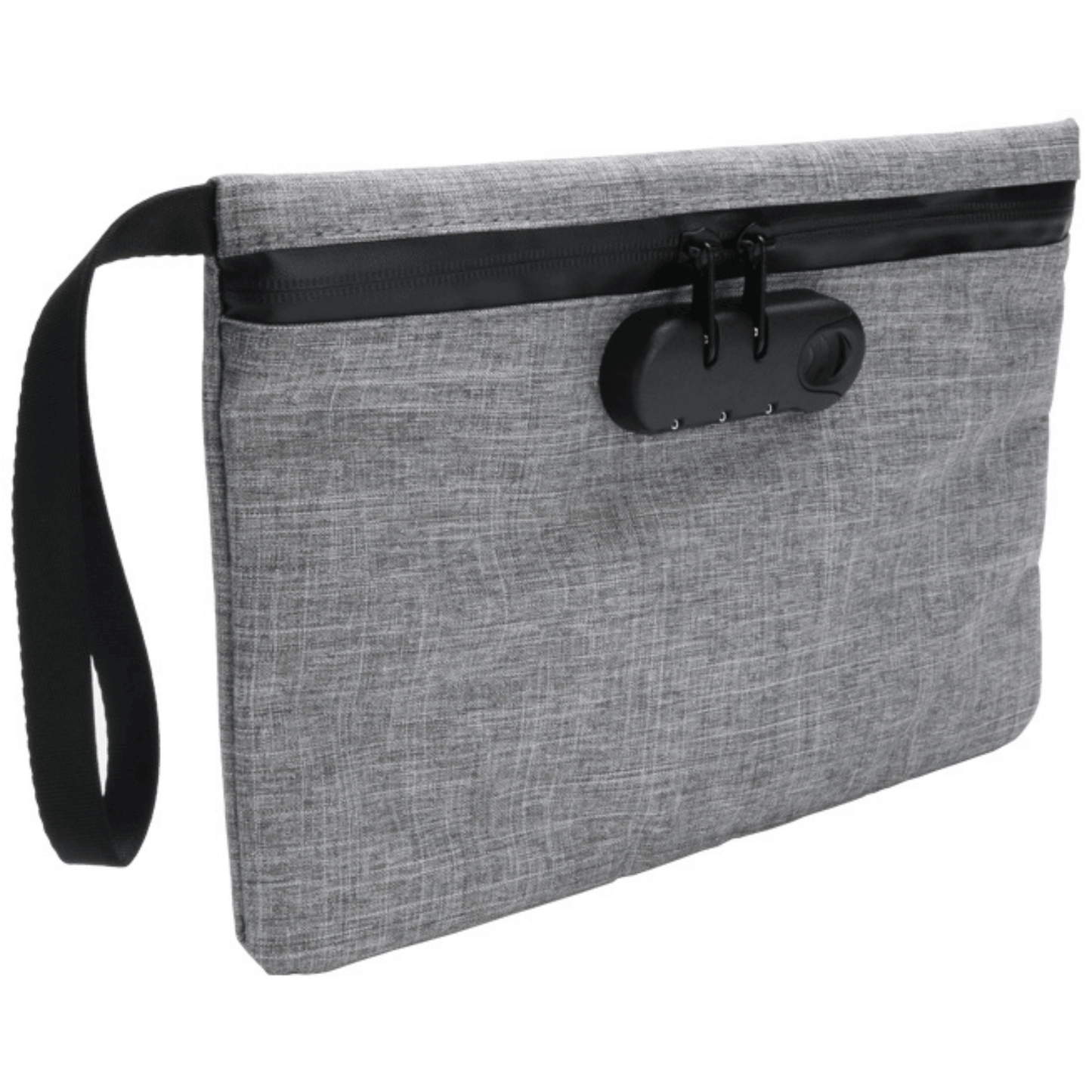 Funk Fighter Gray Lockable Pouch with secure zipper closure and convenient carry strap.