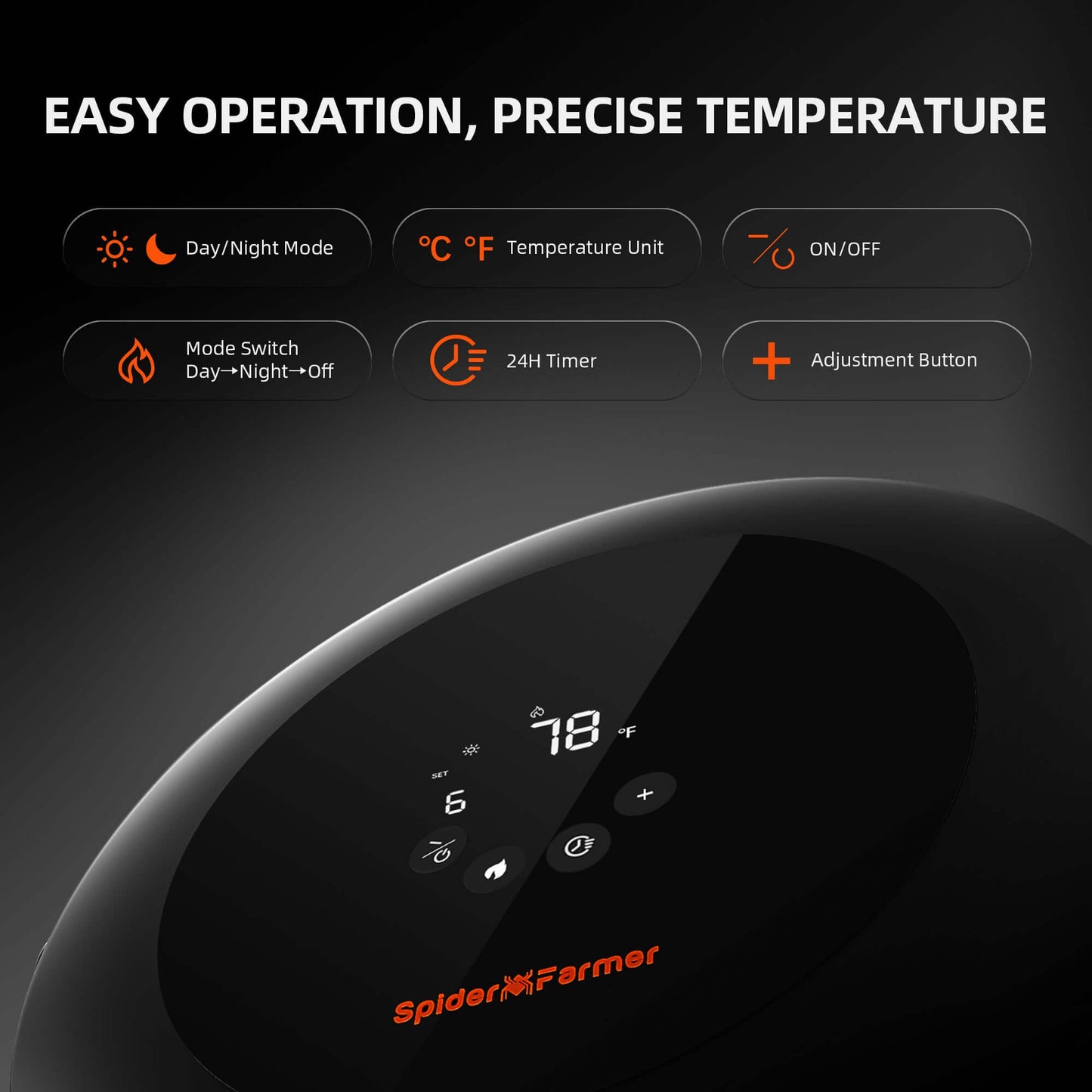 Spider Farmer Grow Tent Heater w/ Smart Temperature Control Auto product image 8