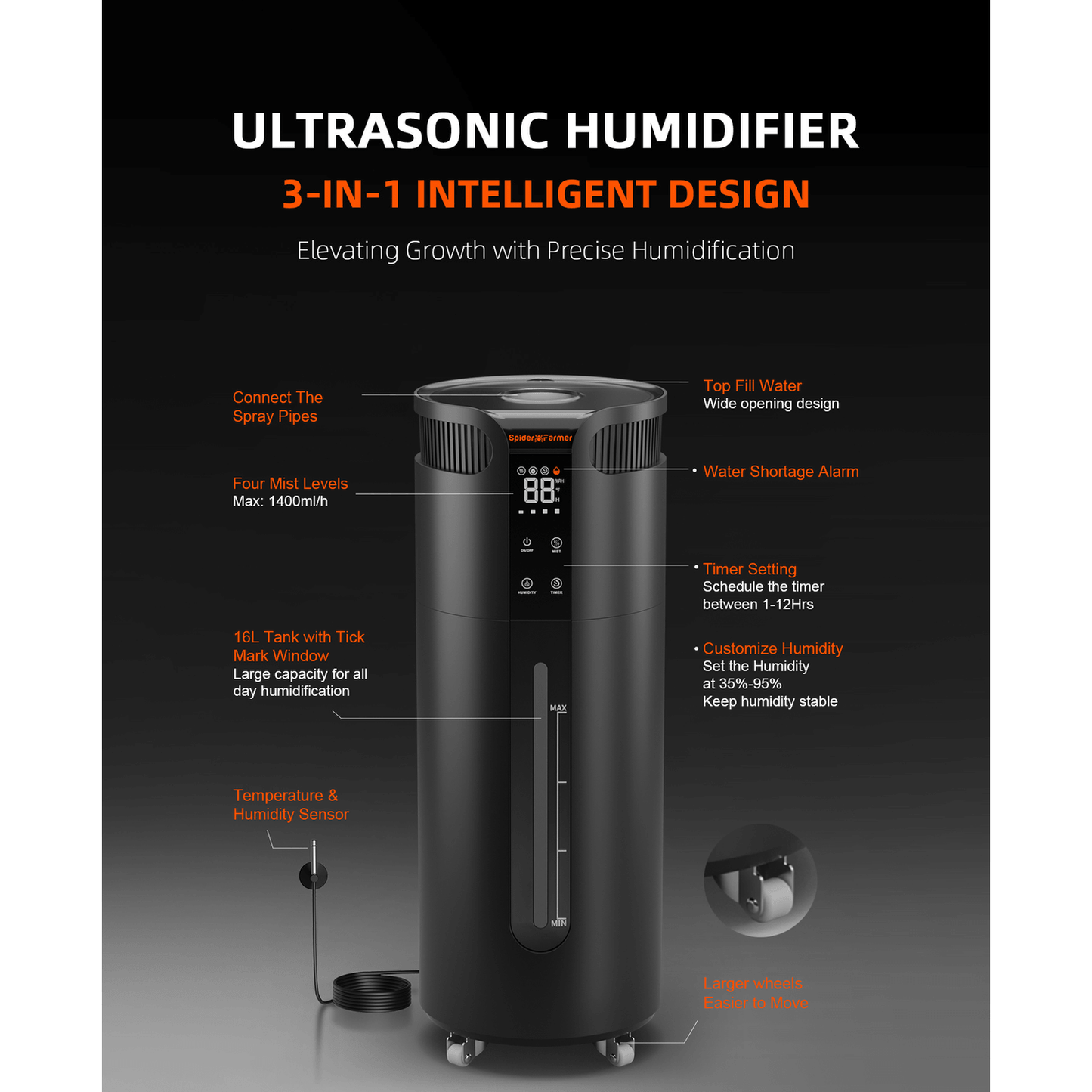 Spider Farmer Cool Mist Humidifier 16L product image 9