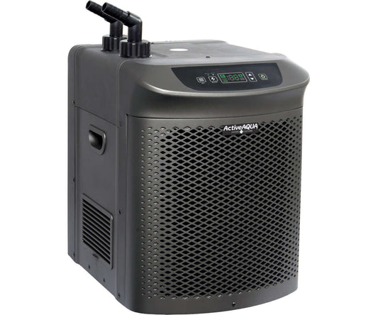 Active Aqua 1/2 HP chiller with digital display, dual outlets, and eco-friendly R134a refrigerant for efficient temperature control.