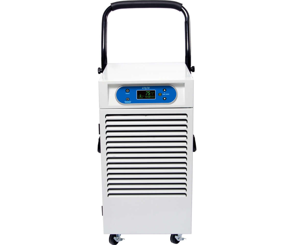 Active Air 110 Pint Dehumidifier with digital display and portable handle, designed for optimal humidity control.