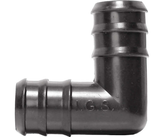 Active Aqua 1-inch elbow connector for aquaponics, black plastic, pack of 10, durable and versatile for plumbing needs.