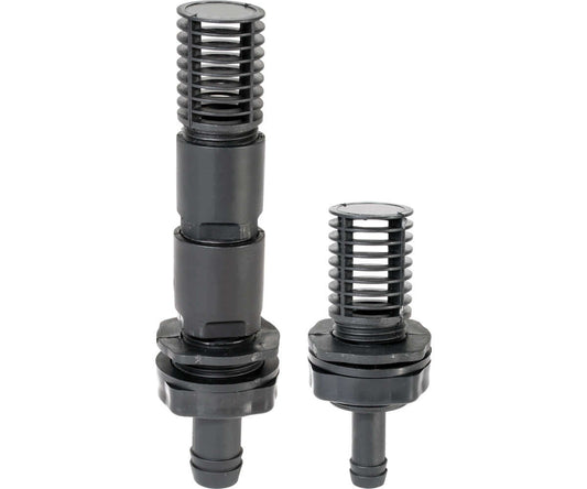 Active Aqua Fill/Drain fittings for effective aquaponics systems, 1/2" and 3/4" sizes included.