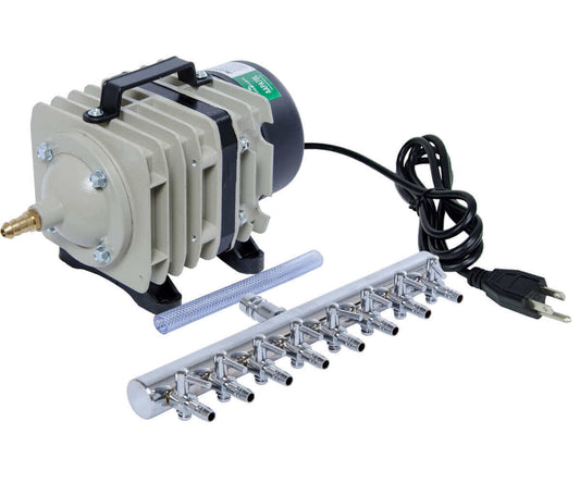 Active Aqua Commercial Air Pump with 8 outlets, 60W, high-pressure design for multiple operations and durability.