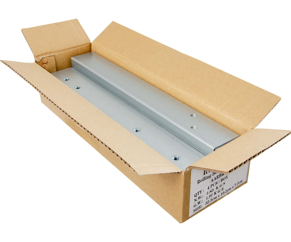 Active Aqua Rolling Bench Legs kit in an open box, showcasing the low profile legs for stable bench support.