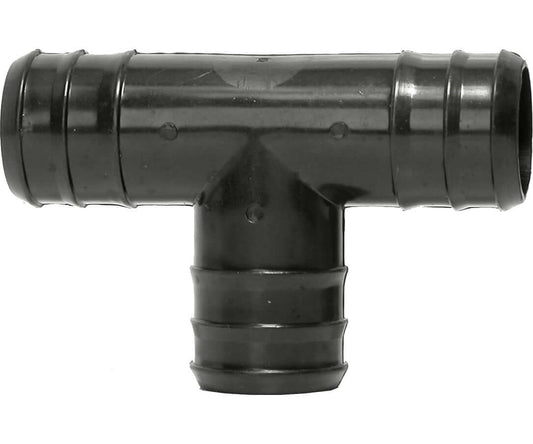 Active Aqua 1-inch T connector for aquaponics systems, pack of 10, durable black plastic fitting.