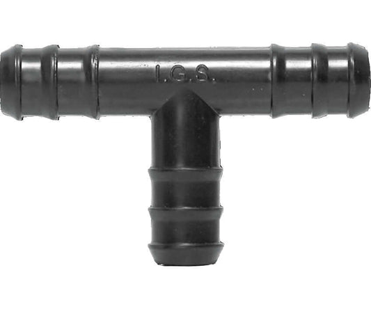 Active Aqua 1/2" T Connector for aquaponics systems, black, 2.1 inches long, pack of 10, durable and reliable irrigation fitting.