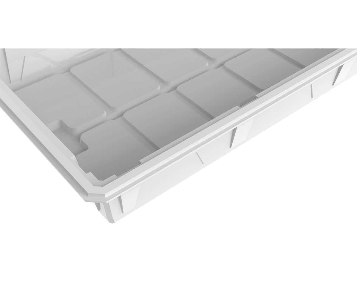 Active Aqua 2.0 High Rise Tray, white, 2'x4', featuring deep sidewalls for optimal plant growth and durability.