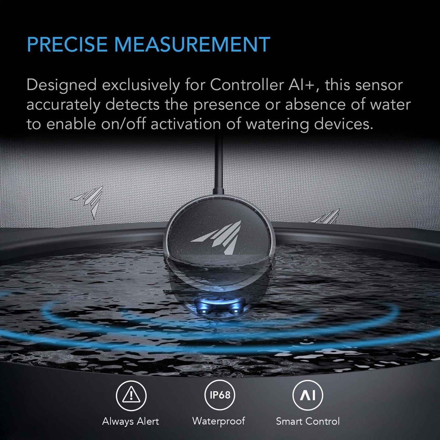 AC Infinity Water Sensor Exclusively for Controller AI+, Liquid Presence Detection, IP68-Water Resistant
