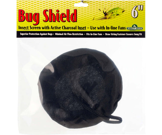 Active Air Bug Shield, 6" plastic mesh insect screen for fans, washable, protects against bugs and spores, snug fit.