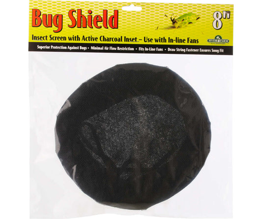 Active Air Bug Shield, 8" insect screen for fan protection against bugs and spores, washable and adjustable design.