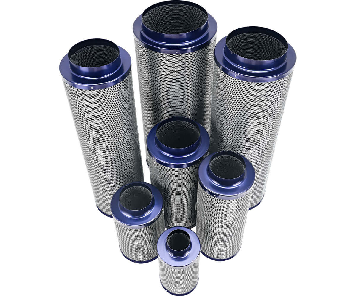 Collection of Active Air carbon filters in various sizes for effective odor and VOC removal.