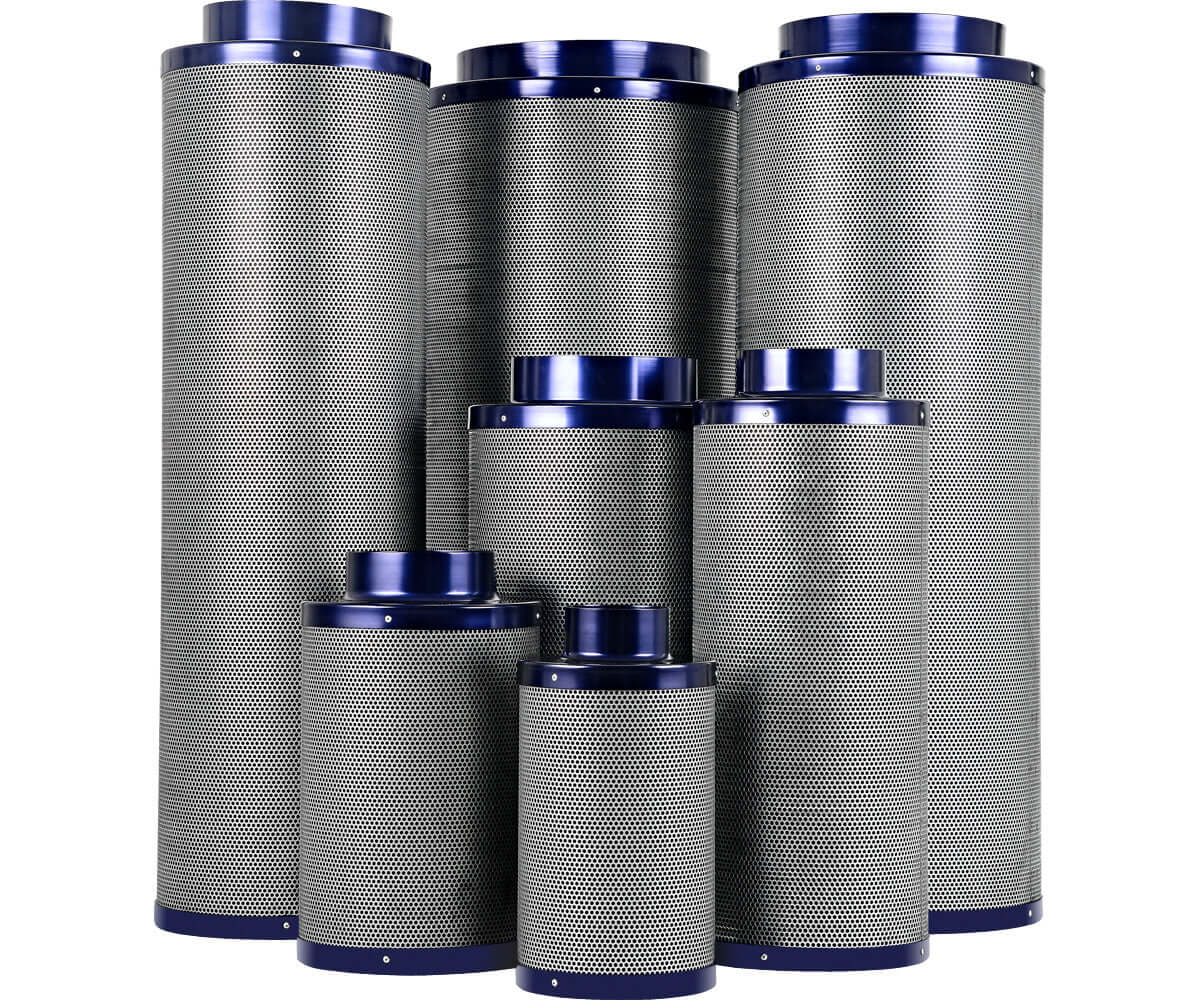 Active Air Carbon Filters collection in various sizes, designed for effective odor and VOC removal.