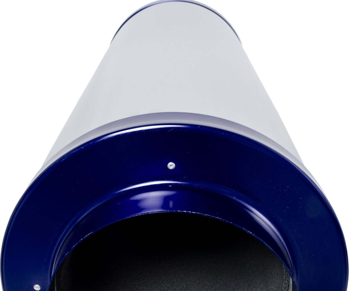 Active Air Inline Carbon Filter top view, showcasing its sleek design and durable construction for effective air filtration.