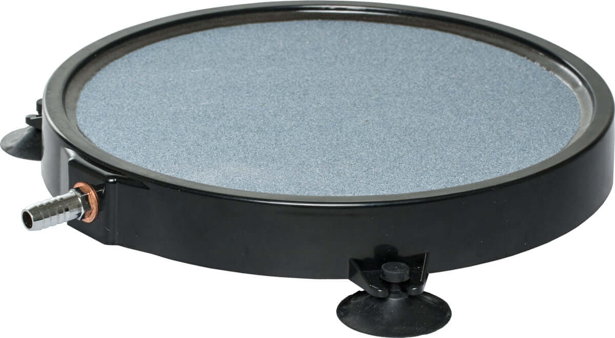 Active Aqua Round Air Stone, 8" x 1", designed for oxygen infusion in hydroponic systems with easy-mount suction.