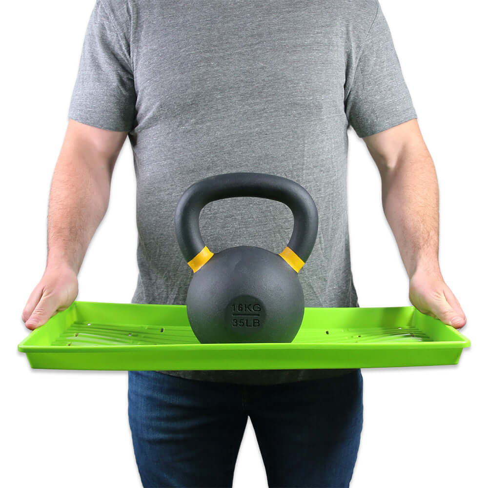 Active Grow 1020 Heavy Duty Microgreen Trays - Shallow With Holes - Green