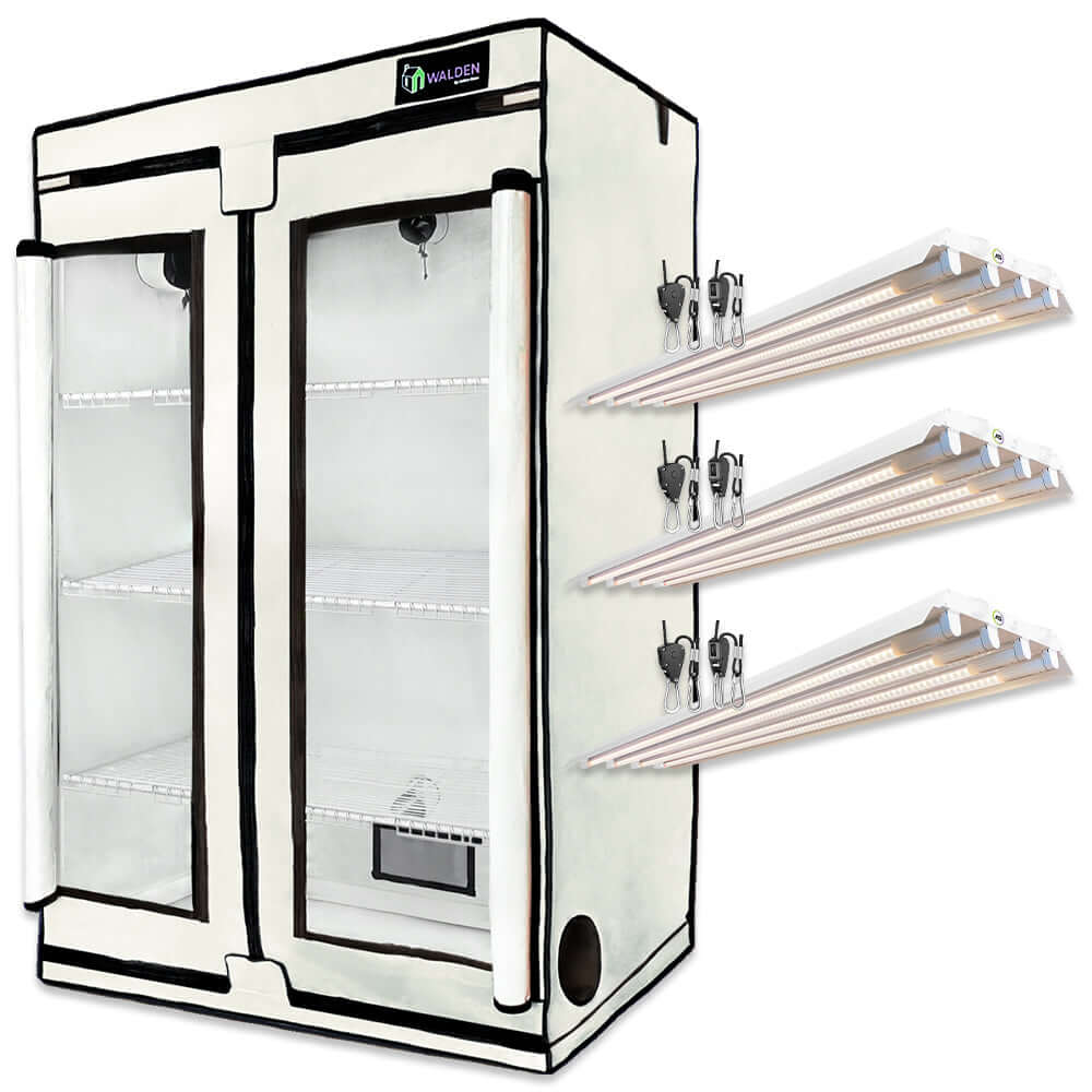 Active Grow 3-Tier Walden White LED Grow Tent Kit with adjustable shelving and lighting for optimal plant growth.