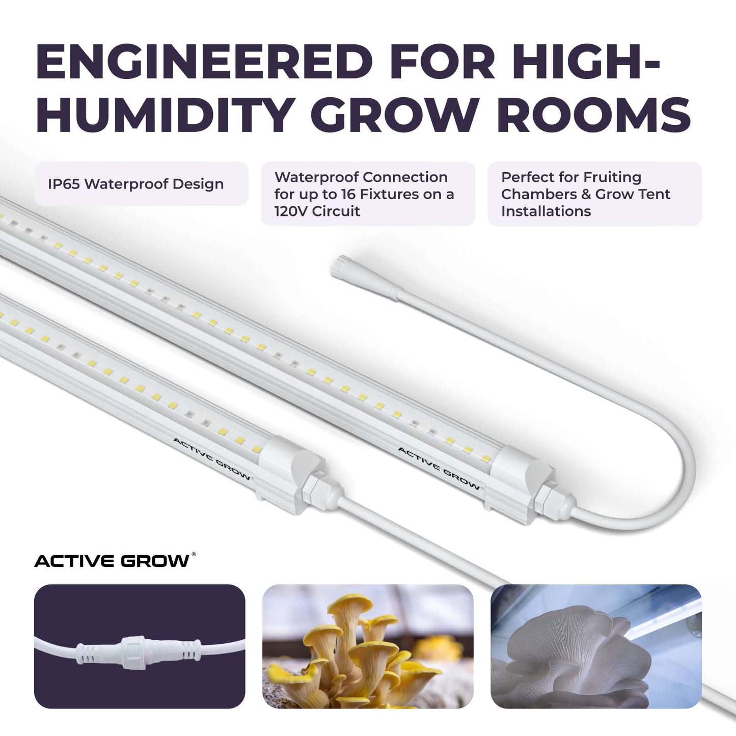 Active Grow Integrated Strip T5 4FT LED Mushroom Grow Light (54W Eqv.) - Blue Sun Spectrum