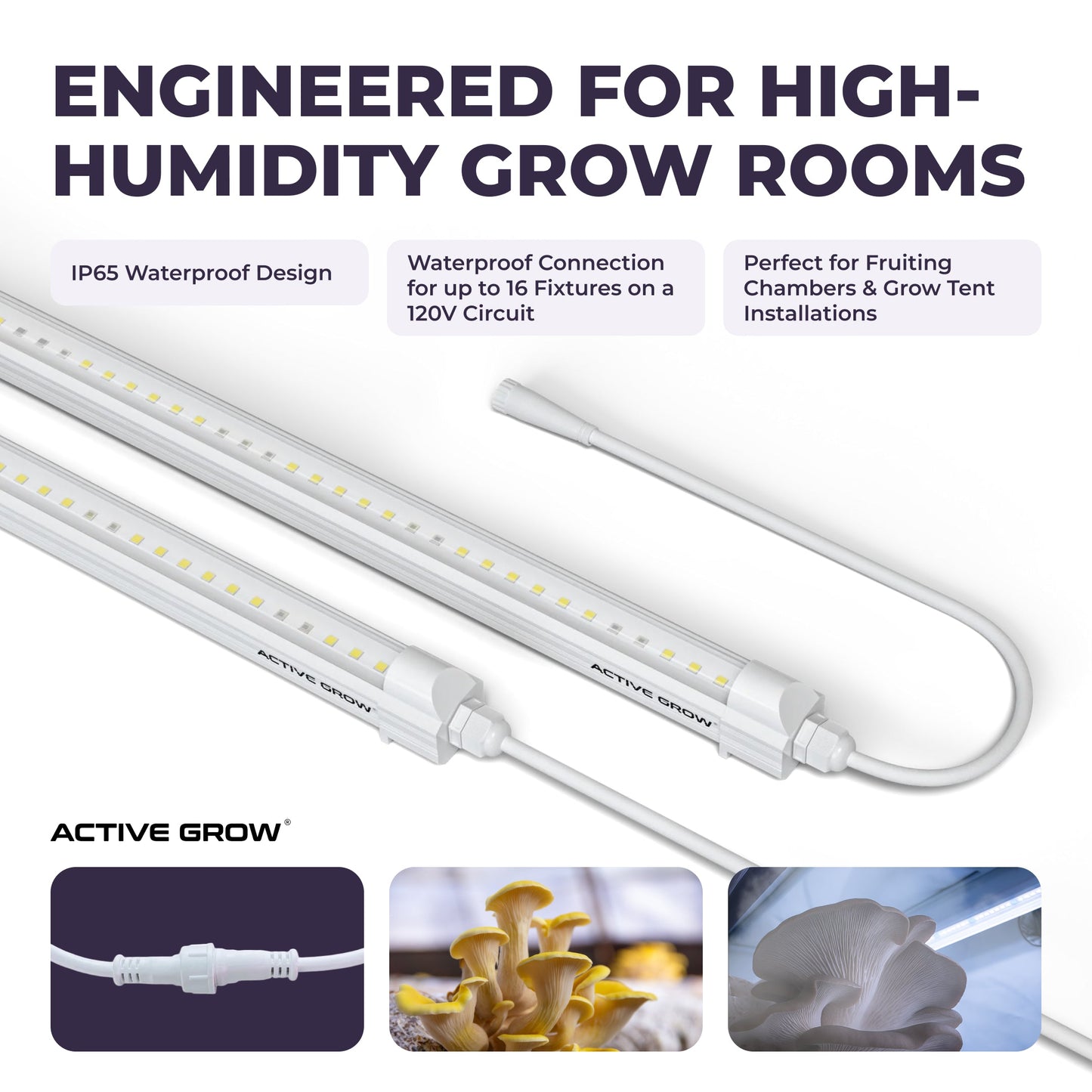 Active Grow Integrated Strip T5 4FT LED Mushroom Grow Light (54W Eqv.) - Blue Sun Spectrum