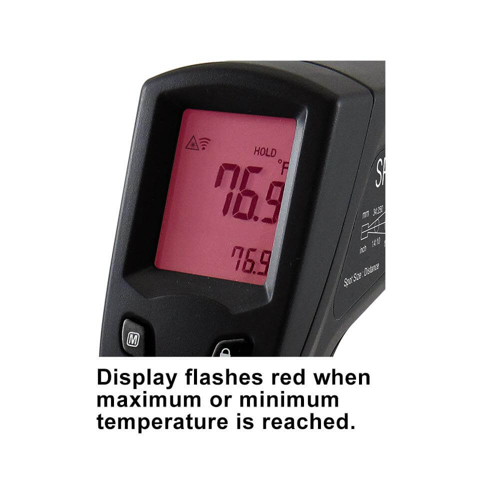 Sper Scientific Direct Advanced Infrared Thermometer Gun with Alarm and Thermocouple 12:1 / 1400F