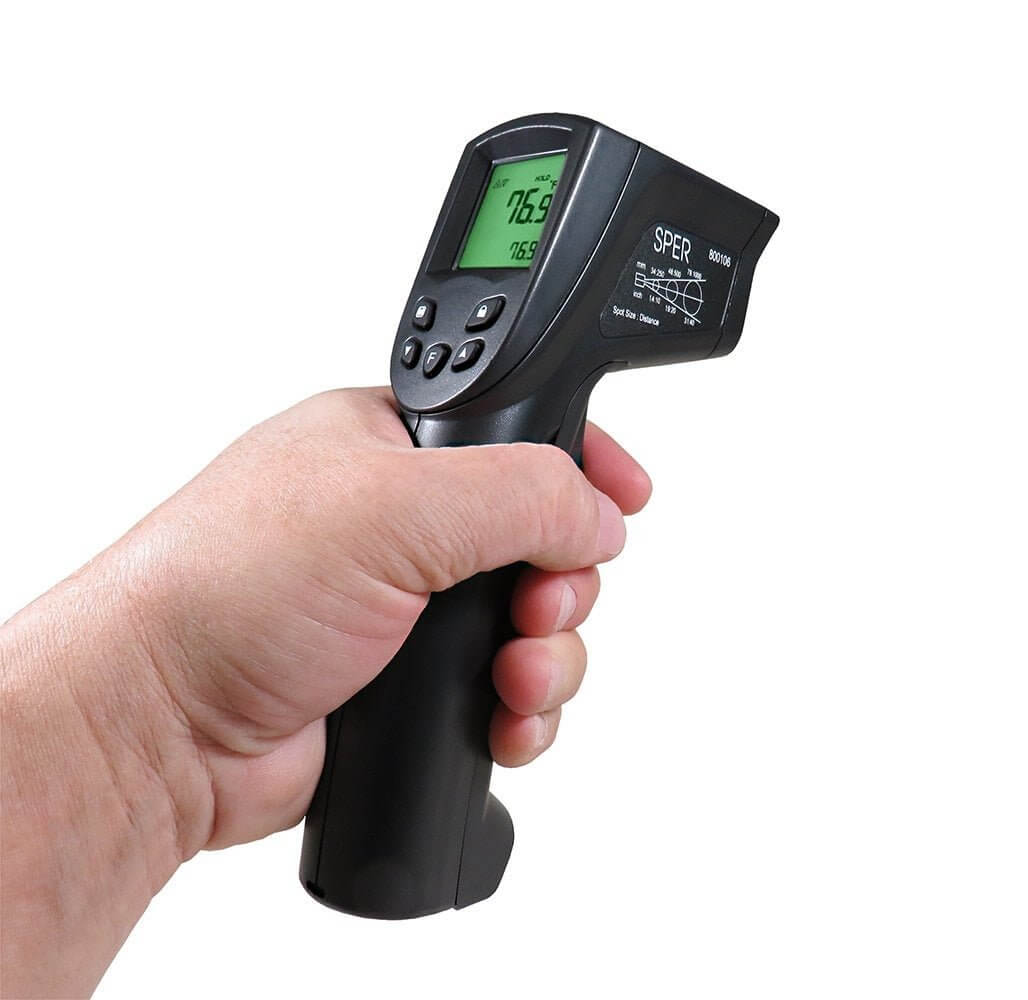 Sper Scientific Direct Advanced Infrared Thermometer Gun with Alarm and Thermocouple 12:1 / 1400F