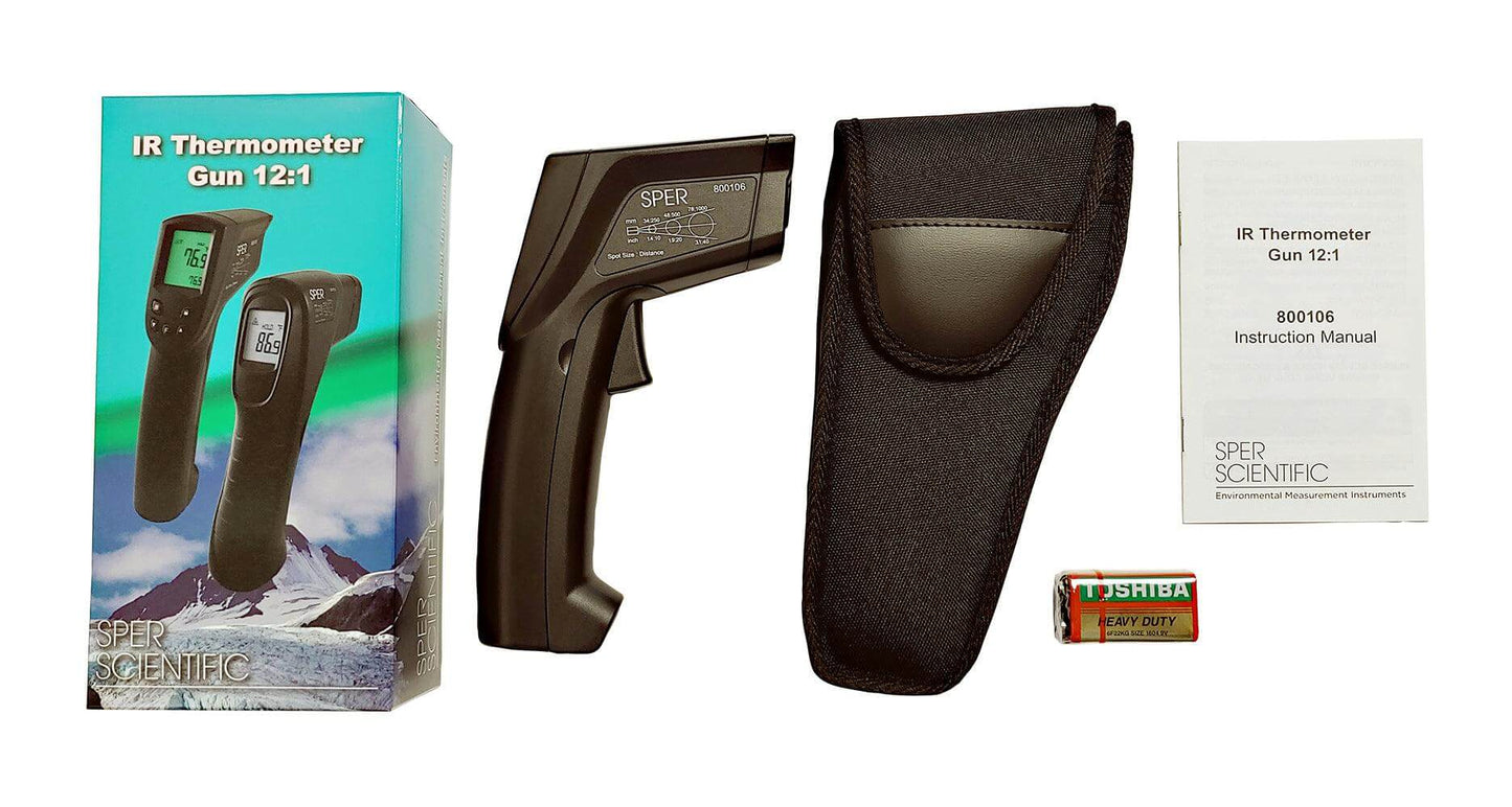 Sper Scientific Direct Advanced Infrared Thermometer Gun with Alarm and Thermocouple 12:1 / 1400F