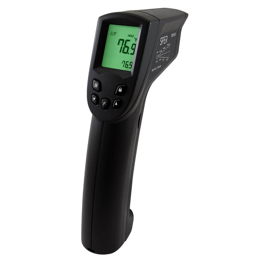 Sper Scientific Direct Advanced Infrared Thermometer Gun with Alarm and Thermocouple 12:1 / 1400F