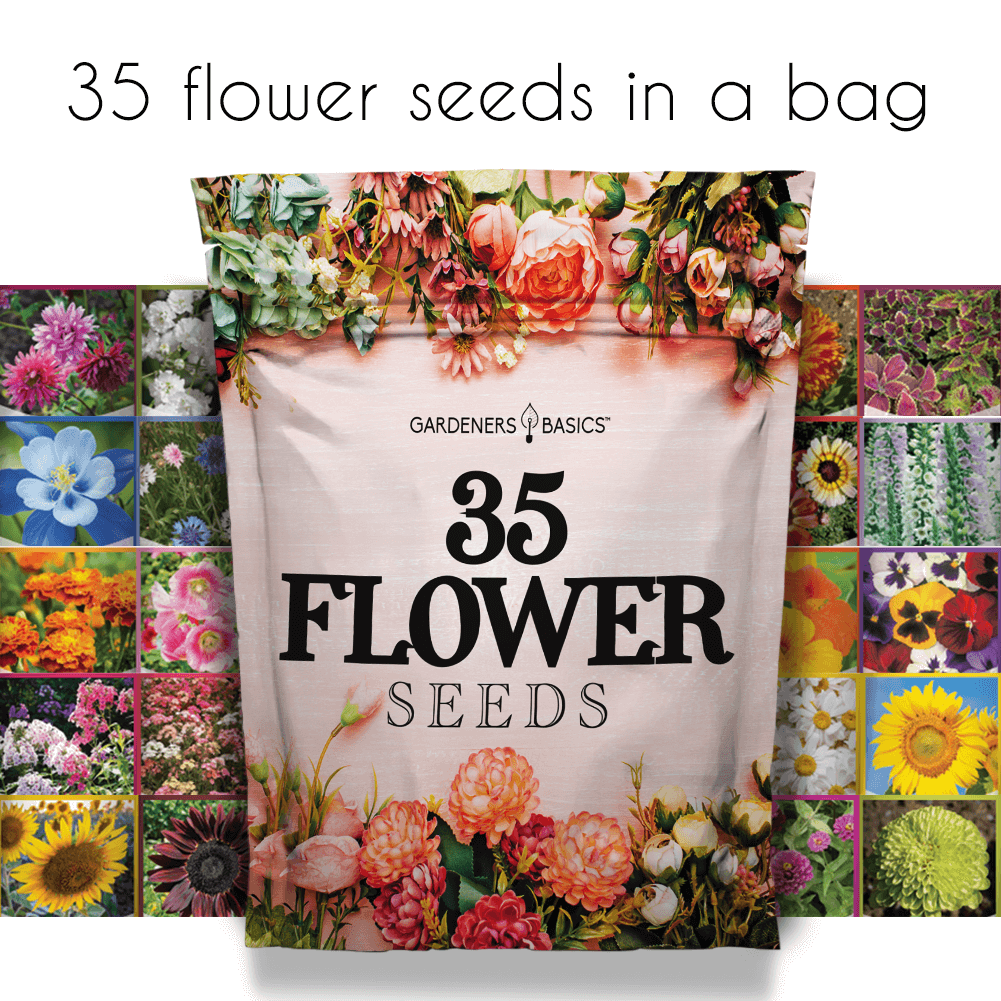 Gardeners Basics Wildflower, Perennial, & Annual Flower Seed Kit | 35 Variety Pack