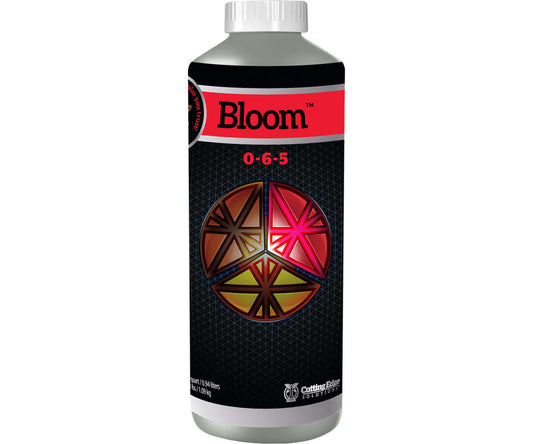 Cutting Edge Solutions Bloom nutrient bottle, 1 qt, promoting flower production with phosphorus and potassium.