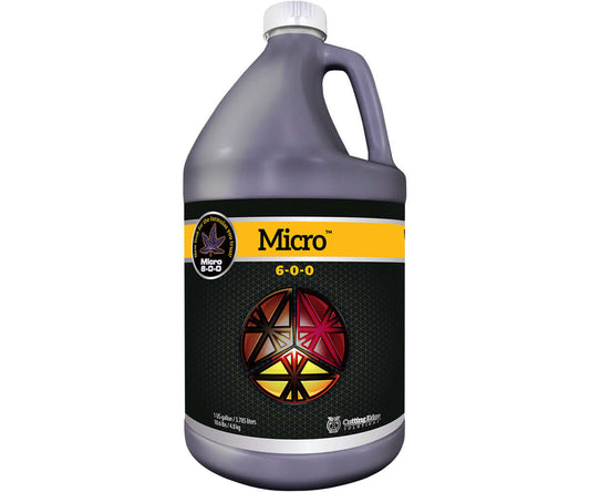 Cutting Edge Solutions Micro fertilizer, 1 gallon bottle with 6-0-0 nutrient composition for optimal plant growth.