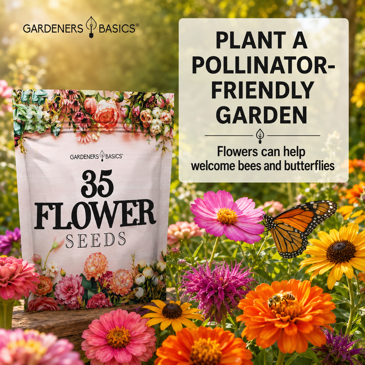 Gardeners Basics Wildflower Perennial & Annual Flower Seed Kit | 35