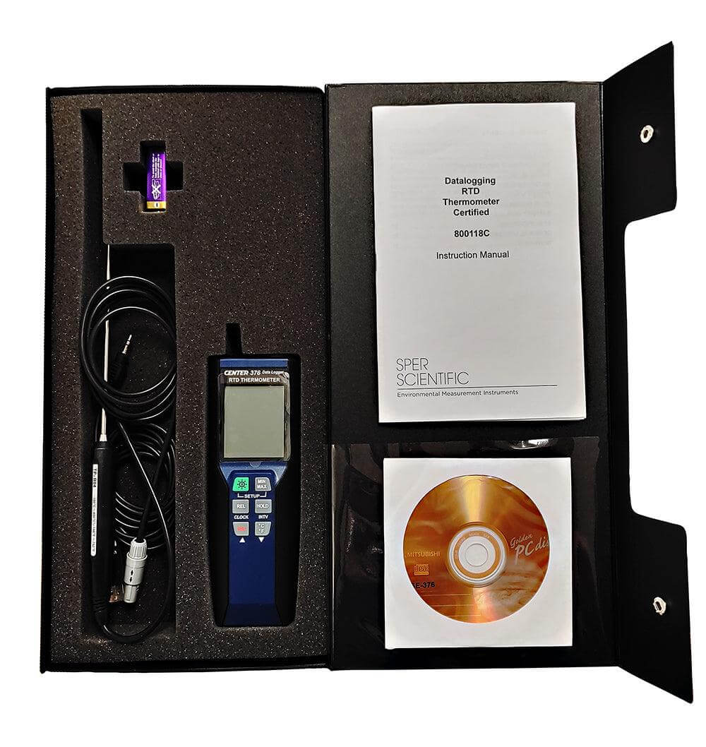 Sper Scientific Direct Datalogging RTD Thermometer - Certified