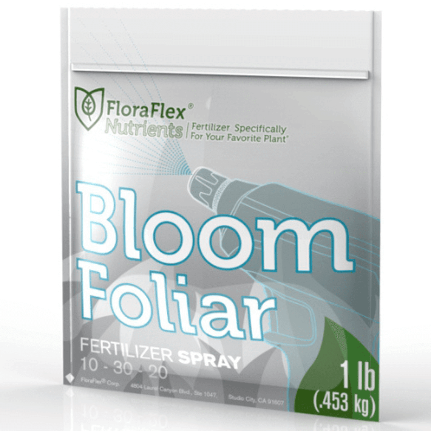 FloraFlex Bloom Foliar Nutrients 1 lb bag for robust plant blooming phase foliar feeding fertilizer spray.