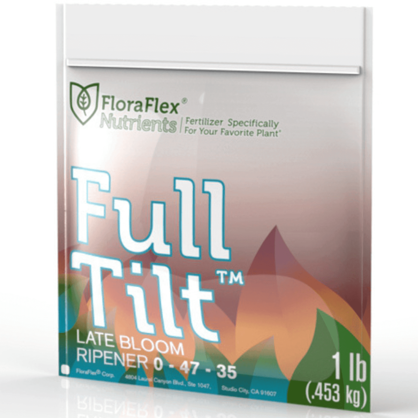 FloraFlex Full Tilt Nutrients 1 lb bag for late bloom plant growth and ripening.