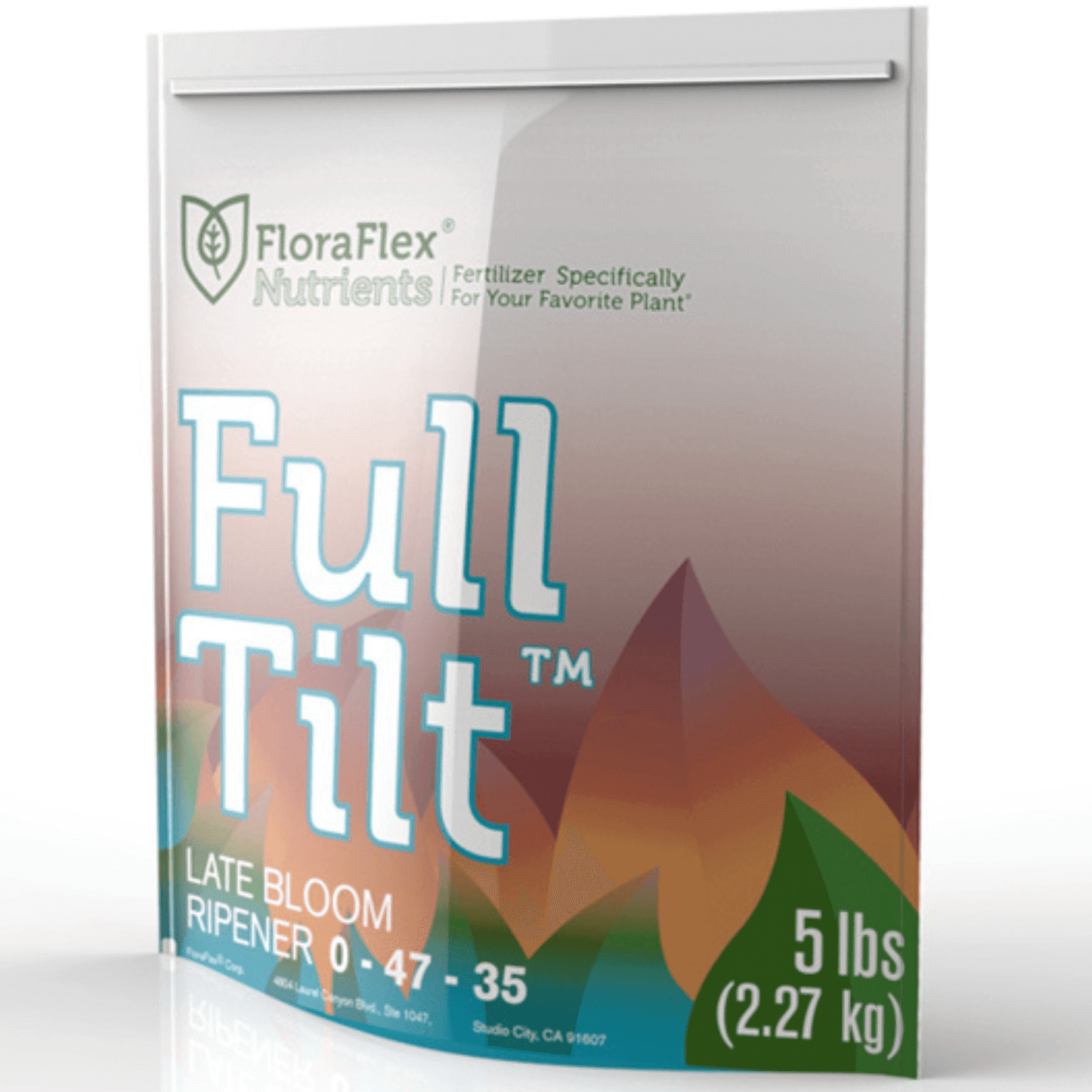 FloraFlex Full Tilt Nutrients 5 lb bag for plant growth enhancement and nutrition.